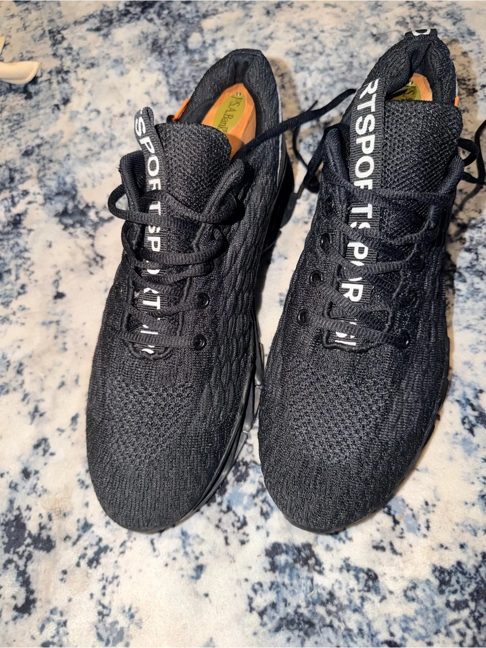 Men’s Black Knit Athletic Running Walking Shoes Size EU 45 / US‎ 11